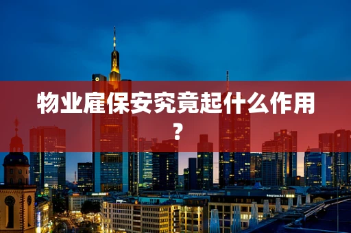 物业雇保安究竟起什么作用？