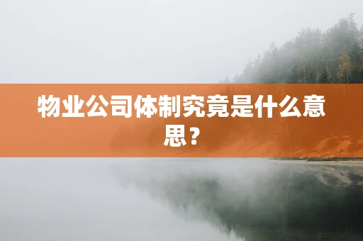 物业公司体制究竟是什么意思？