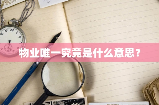 物业唯一究竟是什么意思？