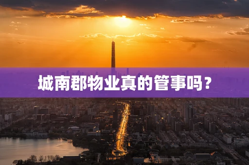 城南郡物业真的管事吗？