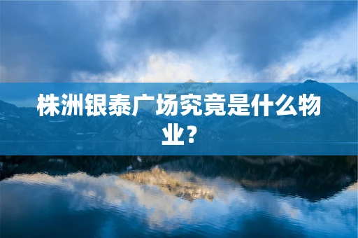 株洲银泰广场究竟是什么物业？
