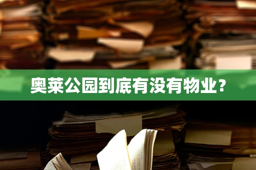 奥莱公园到底有没有物业？
