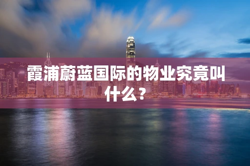 霞浦蔚蓝国际的物业究竟叫什么？
