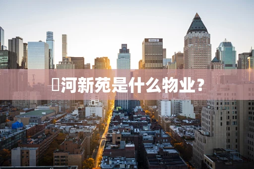 洸河新苑是什么物业？