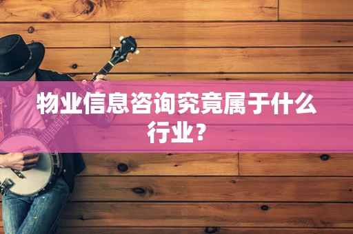 物业信息咨询究竟属于什么行业？