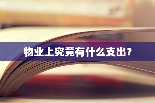 物业上究竟有什么支出？
