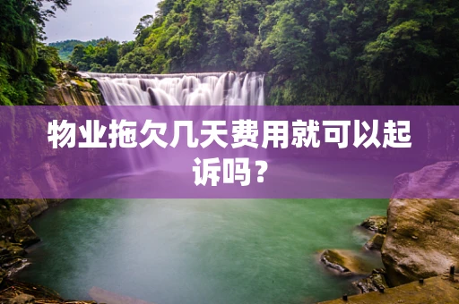 物业拖欠几天费用就可以起诉吗？