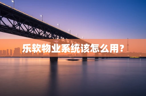 乐软物业系统该怎么用？