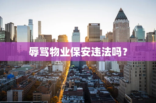 辱骂物业保安违法吗？