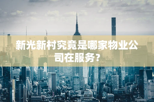 新光新村究竟是哪家物业公司在服务？