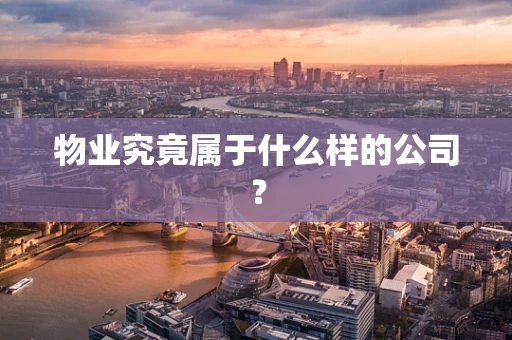 物业究竟属于什么样的公司？