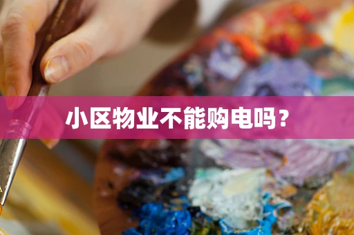 小区物业不能购电吗？