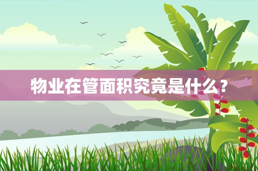 物业在管面积究竟是什么？