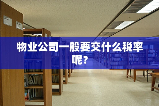 物业公司一般要交什么税率呢？