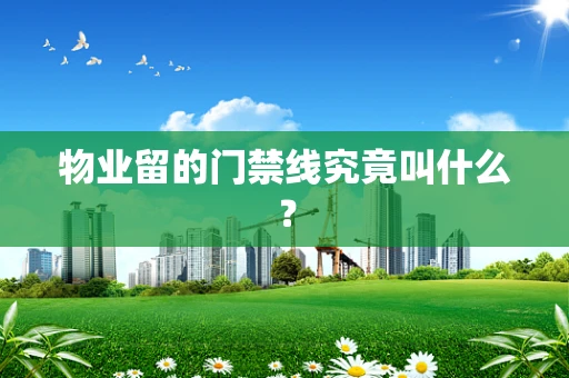 物业留的门禁线究竟叫什么？
