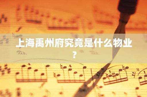 上海禹州府究竟是什么物业？