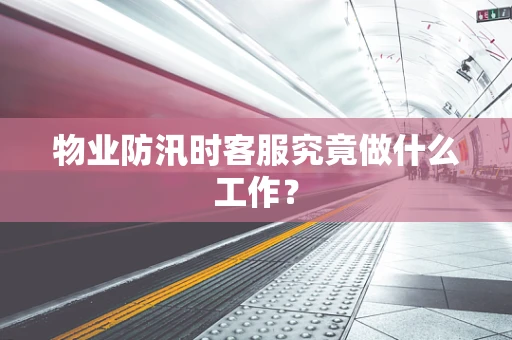 物业防汛时客服究竟做什么工作？