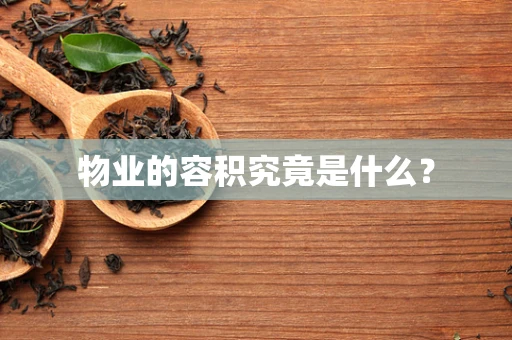 物业的容积究竟是什么？