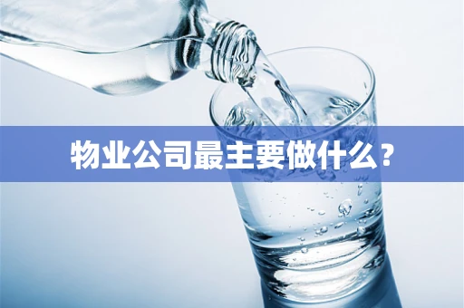 物业公司最主要做什么？
