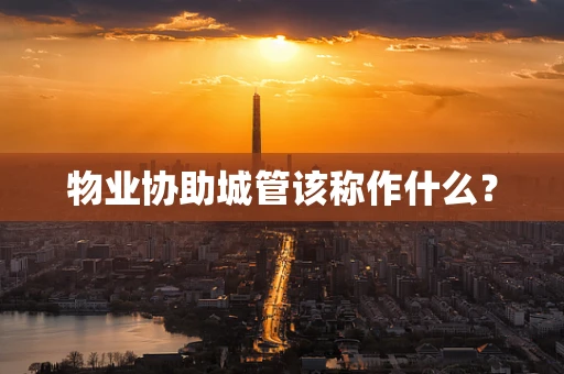 物业协助城管该称作什么？