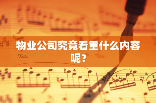 物业公司究竟看重什么内容呢？