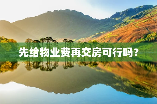 先给物业费再交房可行吗？