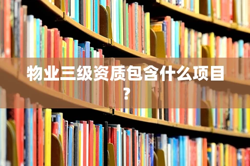 物业三级资质包含什么项目？