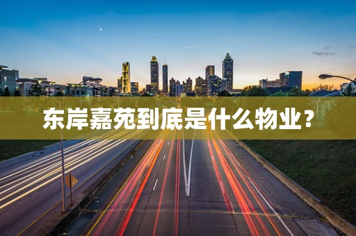 东岸嘉苑到底是什么物业？